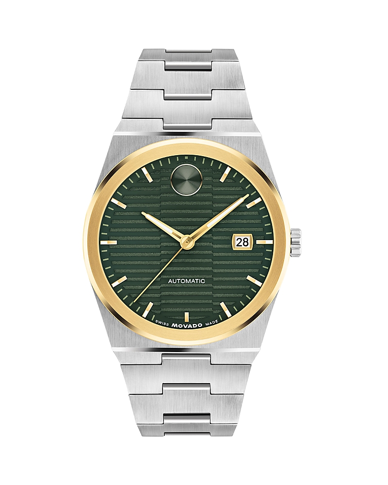 Movado Men's Bold Quest Swiss Automatic Stainless-steel Watch, 39mm In Green/silver