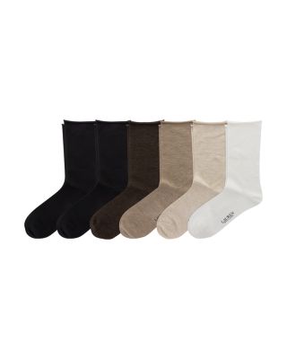 Roll Top Trouser Socks, Set of 6