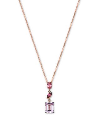 Bloomingdale's Fine Collection - Multi Semi-Precious Gemstone & Diamond Pendant Necklace in 14K Rose Gold, 19"