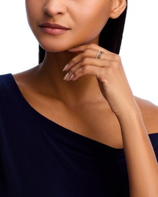 Champagne & Brown Diamond Faux Stack Band in 14K Yellow Gold, 0.67 tcw