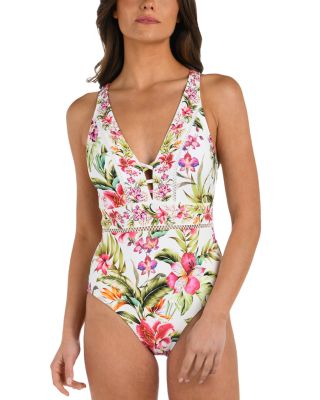 Polynesian Plunge One Piece Swimsuit