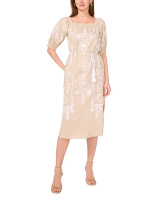 The Shoulder Tassel Tie Midi Dress