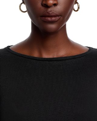 Boat Neck Three Quarter Length Sleeve Top 