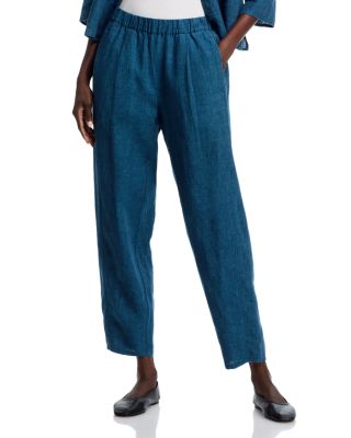 Eileen Fisher - Washed Linen D&eacute;lav&eacute; Ankle Lantern Pants