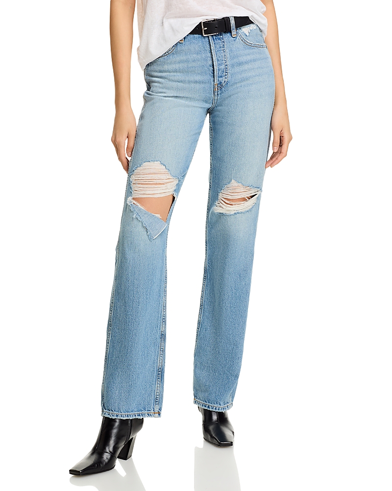 Re/done 90s High Rise Loose Fit Jeans In Breaker Blue In Multi