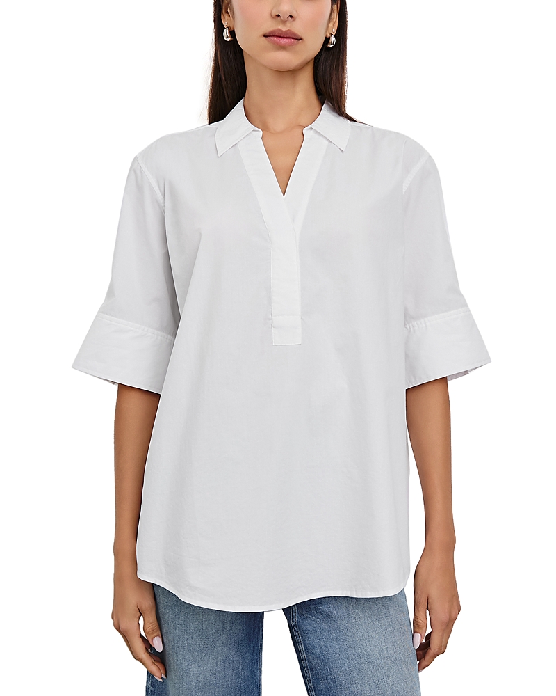 Rails Juda Cotton Poplin Popover Top In White