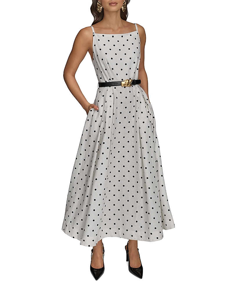 Donna Karan Linen Blend A Line Dress