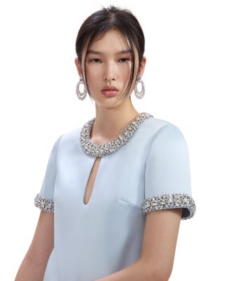 Crystal Double Hoop Clip On Earrings