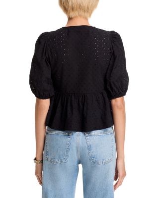 Paula Eyelet Tie Front Top