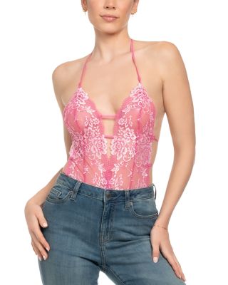 Plunging Stretch Lace Teddy