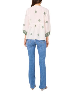 Neck Tie Peasant Blouse