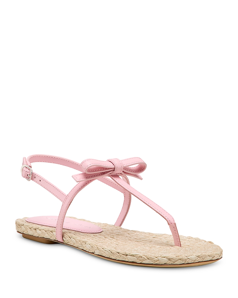 Stuart Weitzman Felicity Leather Bow Espadrille Sandals