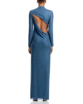 Rhinestone Gathered Maxi Dress