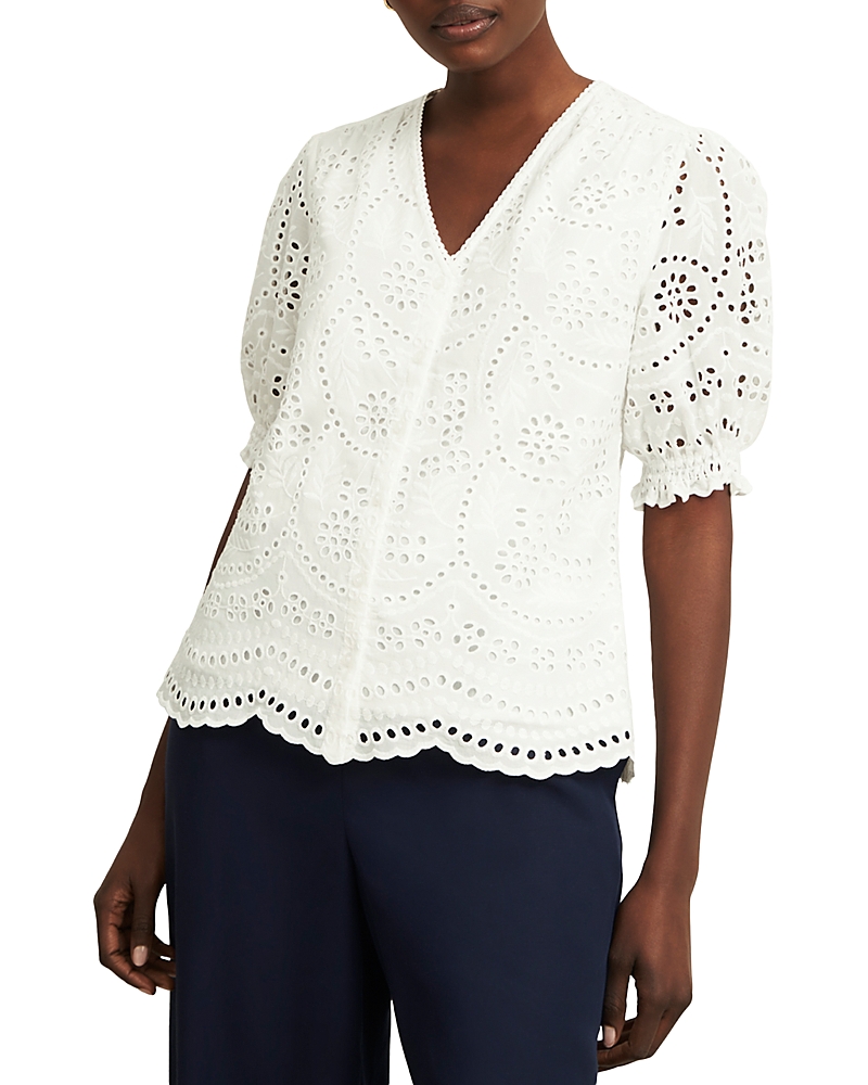 Hobbs London Chiara Eyelet Blouse