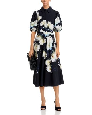 Cotton Puff Sleeve Shirt Dress