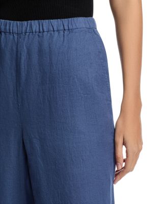 Linen Straight Leg Pull On Pants