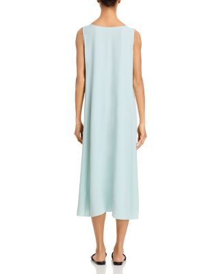 Silk Scoop Neck Midi Dress