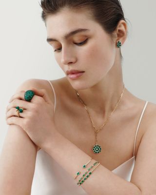 Emerald Statement Ring in 14K Yellow Gold 