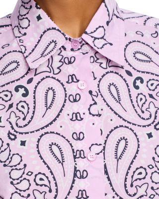 Oversized Paisley Button Front Shirt