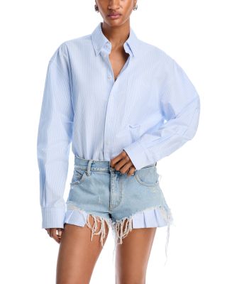 Prestyled Poplin Button Front Romper  