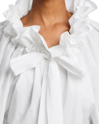 Oversized High Collar Peasent Top