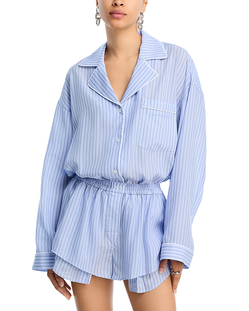 Alexander Wang T Alexanderwang. T Boxer Short Pajama Romper In Blue