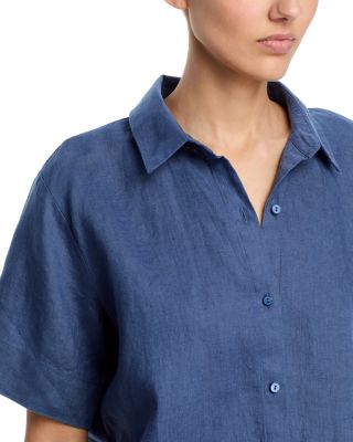 Short Sleeve Linen Long Shirt