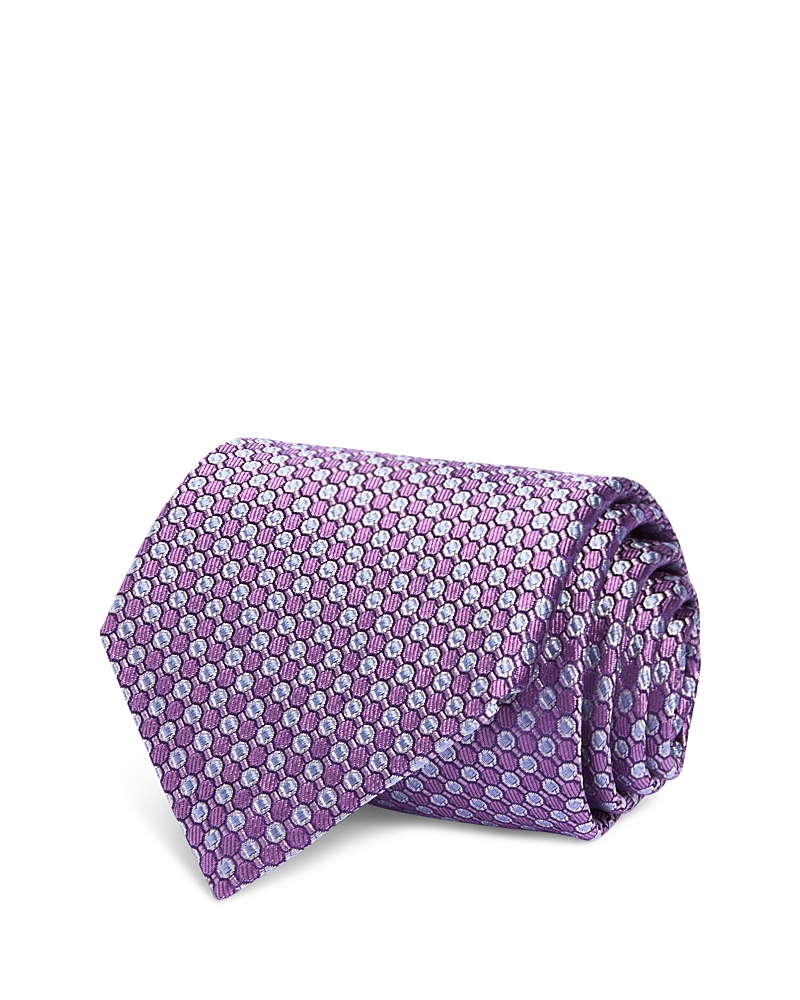 David Donahue Classic Geometric Tie In Purple