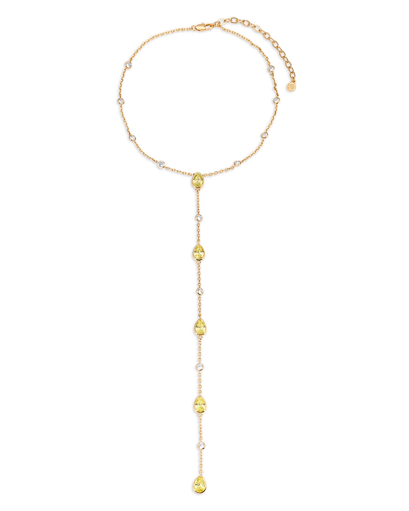 Ettika Marquise Crystal Lariat Necklace In Gold/green
