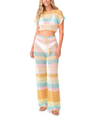 PQ Swim - Renee Crochet Cropped Top Swim Cover-Up & Bree Boho Crochet Swim Cover-Up Pants