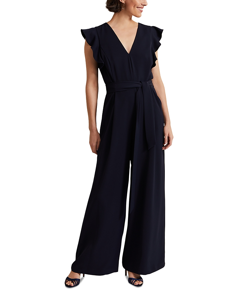 Phase Eight Kallie Frill Jumpsuit In Navy