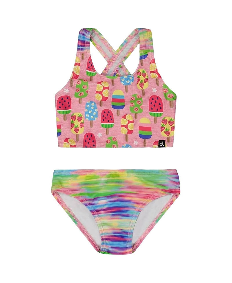 Deux Par Deux Little Girl's Printed Two-piece Swimsuit Multicolored In Multicolored