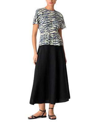 Feathered Tiger Shirred Blouse