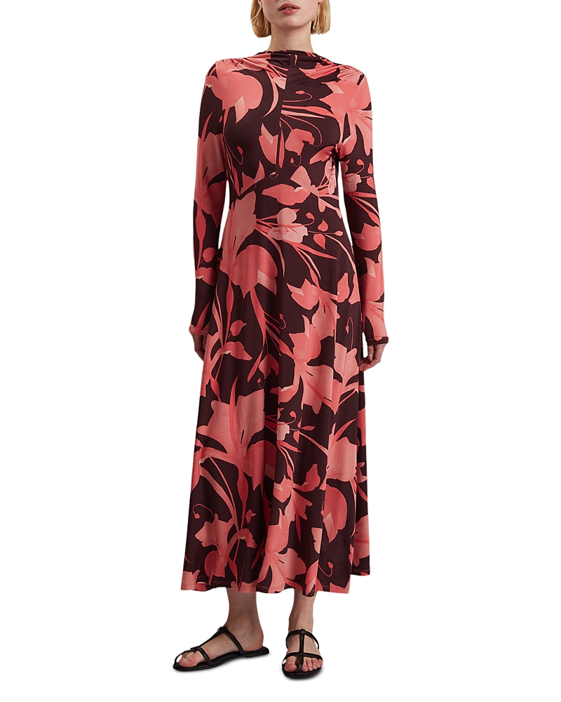 Ted Baker Starlah Jersey Printed Midi Dress In Brown