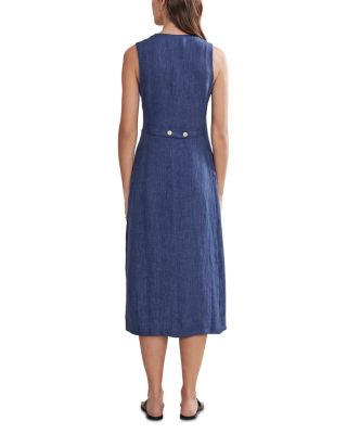 Callan Linen Button Front Midi Dress