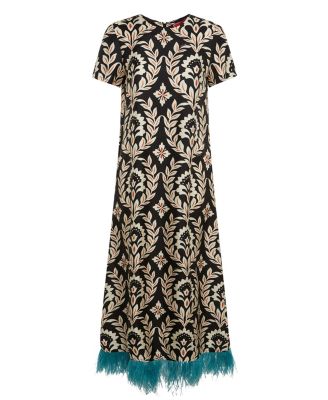 Swing Dress with Feathers