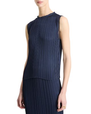 Pleated Crewneck Top  