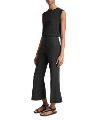 Linen Blend Cropped Pants