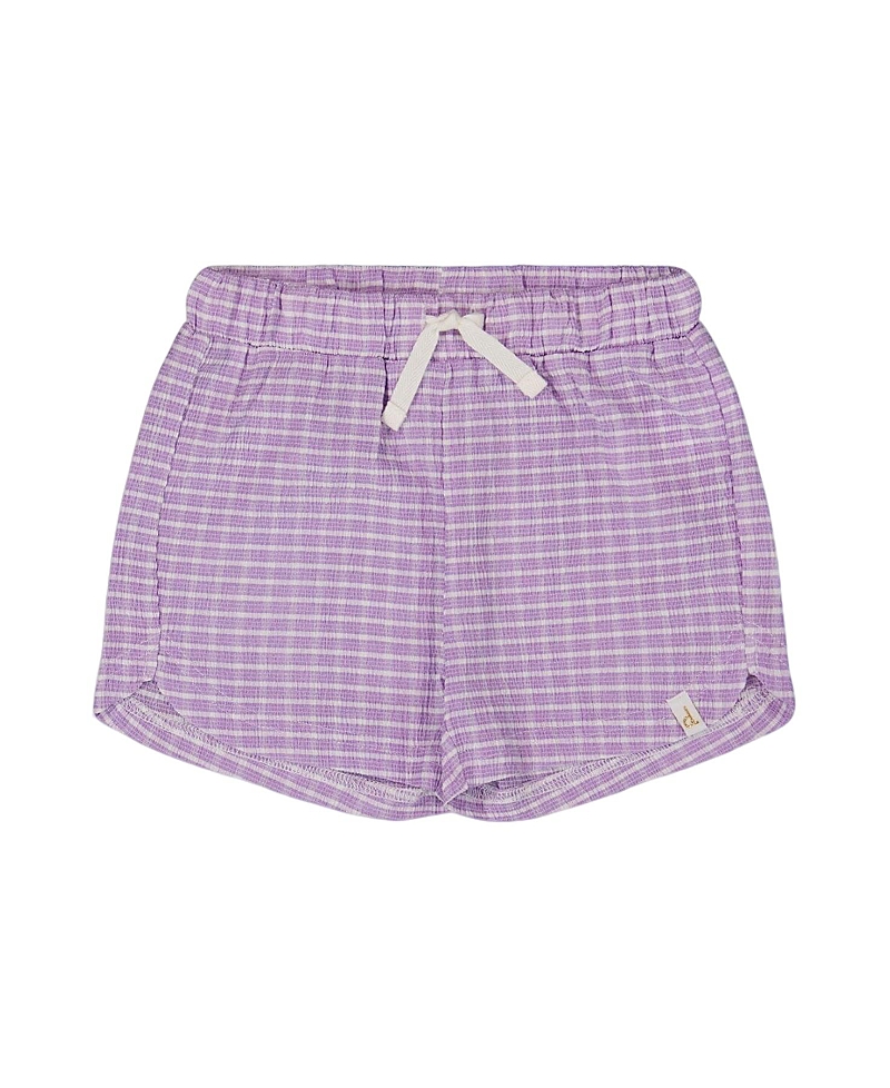 Deux Par Deux Kids' Girl's Crinkle Short Pale Yellow And White