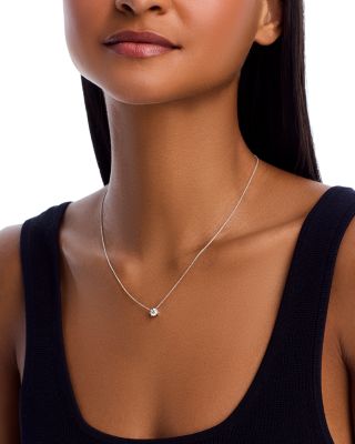 Diamond Certified Solitaire Pendant Necklace in 14K White Gold, 0.70 tcw