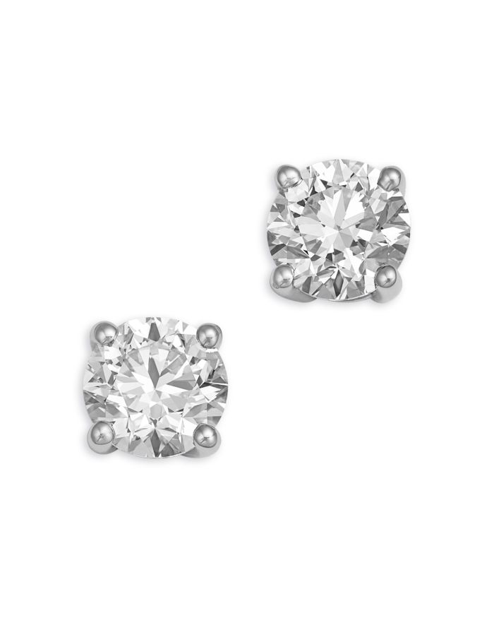 Diamond Certified Solitaire Studs 14K White Gold, 1.0 tcw, 1.50 and 2.0 tcw