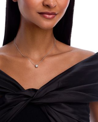 Diamond Certified Solitaire Pendant Necklace in 14K White Gold, 1.50 tcw