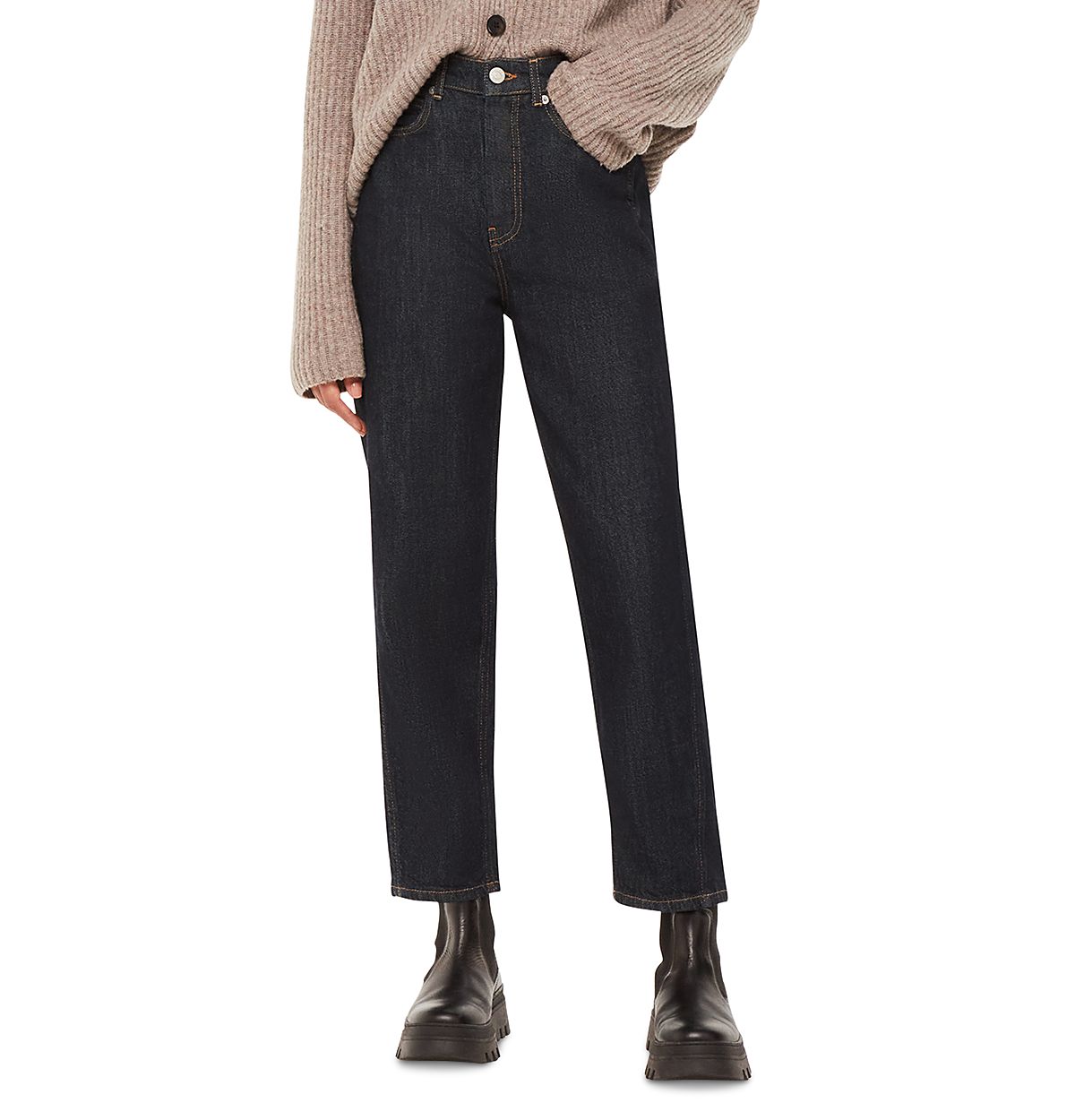 Whistles Authentic High Rise Barrel Leg Jean