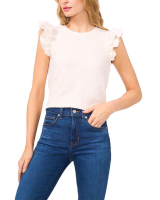 Ruffle Sleeve Textured Top