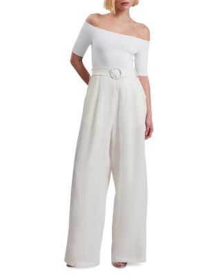 Angeliy Knit Bodice Bardot Top Jumpsuit