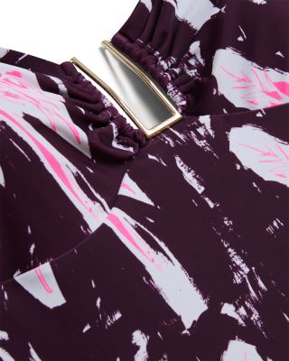 Tuulaa Printed U Bar One Piece Swimsuit