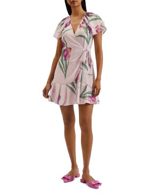 Angel Sleeve Wrap Mini Dress