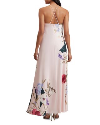 ★Ted Baker Almaria フローラルホルターフレア 上質マキシ★ Floral Halter Neck Woven Maxi Dress | ALMARIA | Ted Baker