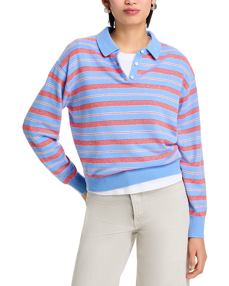 Guest In Residence Cashmere Striped Polo Shirt