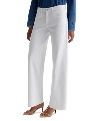 Adria Mid Rise Wide Leg Jeans in Gallery White